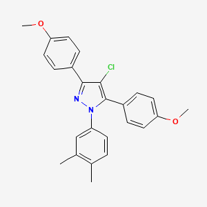 4-chloro-1-(3,4-dimethylphenyl)-3,5-bis(4-methoxyphenyl)-1H-pyrazole