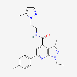 1-ethyl-3-methyl-6-(4-methylphenyl)-N-[2-(5-methyl-1H-pyrazol-1-yl)ethyl]-1H-pyrazolo[3,4-b]pyridine-4-carboxamide