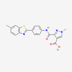 1-methyl-3-{[4-(6-methyl-1,3-benzothiazol-2-yl)phenyl]carbamoyl}-1H-pyrazole-4-carboxylic acid