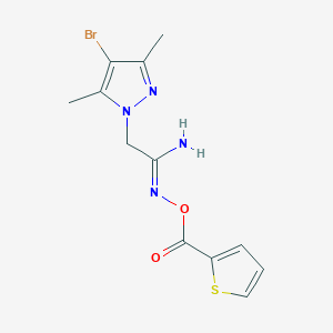 (1Z)-2-(4-bromo-3,5-dimethyl-1H-pyrazol-1-yl)-N'-[(thiophen-2-ylcarbonyl)oxy]ethanimidamide