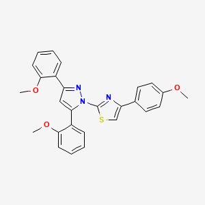 2-[3,5-bis(2-methoxyphenyl)-1H-pyrazol-1-yl]-4-(4-methoxyphenyl)-1,3-thiazole