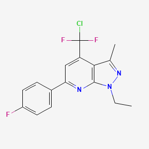 molecular formula C16H13ClF3N3 B10922312 4-[chloro(difluoro)methyl]-1-ethyl-6-(4-fluorophenyl)-3-methyl-1H-pyrazolo[3,4-b]pyridine 