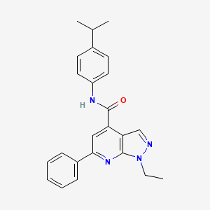 1-ethyl-6-phenyl-N-[4-(propan-2-yl)phenyl]-1H-pyrazolo[3,4-b]pyridine-4-carboxamide