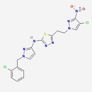 N-[1-(2-chlorobenzyl)-1H-pyrazol-3-yl]-5-[2-(4-chloro-3-nitro-1H-pyrazol-1-yl)ethyl]-1,3,4-thiadiazol-2-amine