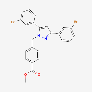 methyl 4-{[3,5-bis(3-bromophenyl)-1H-pyrazol-1-yl]methyl}benzoate