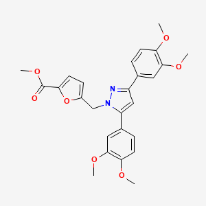 methyl 5-{[3,5-bis(3,4-dimethoxyphenyl)-1H-pyrazol-1-yl]methyl}furan-2-carboxylate