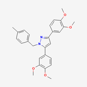 molecular formula C27H28N2O4 B10922392 3,5-bis(3,4-dimethoxyphenyl)-1-(4-methylbenzyl)-1H-pyrazole 