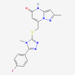 7-({[5-(4-fluorophenyl)-4-methyl-4H-1,2,4-triazol-3-yl]sulfanyl}methyl)-2-methylpyrazolo[1,5-a]pyrimidin-5(4H)-one