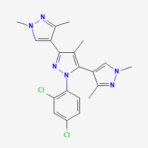 molecular formula C20H20Cl2N6 B10922433 1-(2,4-dichlorophenyl)-3,5-bis(1,3-dimethylpyrazol-4-yl)-4-methylpyrazole 