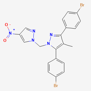 3,5-bis(4-bromophenyl)-4-methyl-1-[(4-nitro-1H-pyrazol-1-yl)methyl]-1H-pyrazole