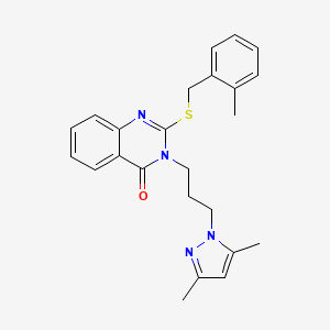 3-[3-(3,5-dimethyl-1H-pyrazol-1-yl)propyl]-2-[(2-methylbenzyl)sulfanyl]quinazolin-4(3H)-one