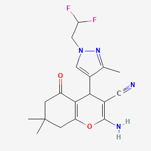 2-Amino-4-(1-(2,2-difluoroethyl)-3-methyl-1H-pyrazol-4-yl)-7,7-dimethyl-5-oxo-5,6,7,8-tetrahydro-4H-chromene-3-carbonitrile