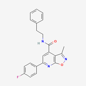 molecular formula C22H18FN3O2 B10922557 6-(4-fluorophenyl)-3-methyl-N-(2-phenylethyl)[1,2]oxazolo[5,4-b]pyridine-4-carboxamide 