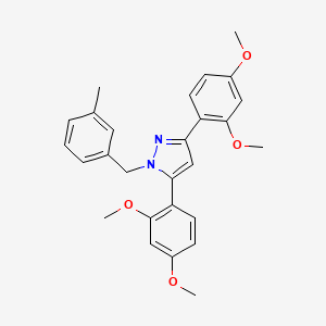 molecular formula C27H28N2O4 B10922563 3,5-bis(2,4-dimethoxyphenyl)-1-(3-methylbenzyl)-1H-pyrazole 