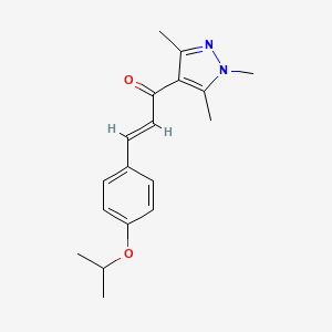 molecular formula C18H22N2O2 B10922575 (2E)-3-[4-(propan-2-yloxy)phenyl]-1-(1,3,5-trimethyl-1H-pyrazol-4-yl)prop-2-en-1-one 