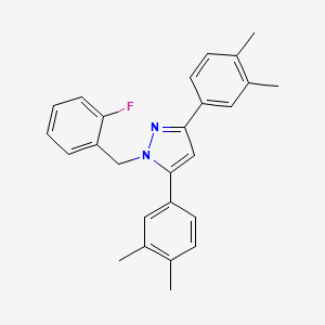 3,5-bis(3,4-dimethylphenyl)-1-(2-fluorobenzyl)-1H-pyrazole