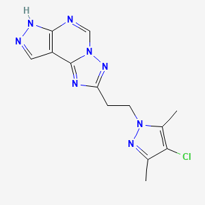 2-[2-(4-chloro-3,5-dimethyl-1H-pyrazol-1-yl)ethyl]-7H-pyrazolo[4,3-e][1,2,4]triazolo[1,5-c]pyrimidine