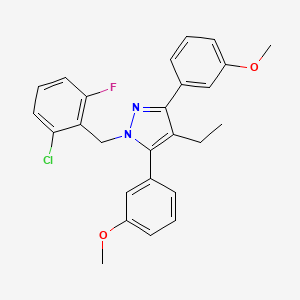 1-(2-chloro-6-fluorobenzyl)-4-ethyl-3,5-bis(3-methoxyphenyl)-1H-pyrazole