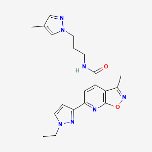 6-(1-ethyl-1H-pyrazol-3-yl)-3-methyl-N-[3-(4-methyl-1H-pyrazol-1-yl)propyl][1,2]oxazolo[5,4-b]pyridine-4-carboxamide