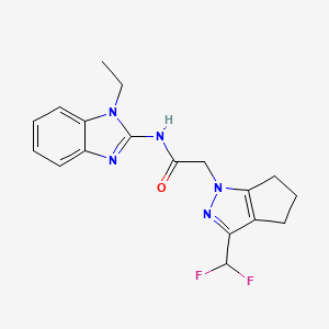 2-[3-(difluoromethyl)-5,6-dihydrocyclopenta[c]pyrazol-1(4H)-yl]-N-(1-ethyl-1H-benzimidazol-2-yl)acetamide