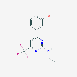 molecular formula C15H16F3N3O B10922635 4-(3-methoxyphenyl)-N-propyl-6-(trifluoromethyl)pyrimidin-2-amine 