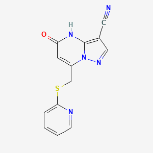 5-Oxo-7-[(pyridin-2-ylsulfanyl)methyl]-4,5-dihydropyrazolo[1,5-a]pyrimidine-3-carbonitrile