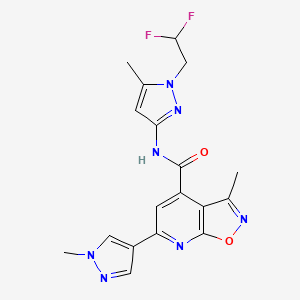 N-[1-(2,2-difluoroethyl)-5-methyl-1H-pyrazol-3-yl]-3-methyl-6-(1-methyl-1H-pyrazol-4-yl)[1,2]oxazolo[5,4-b]pyridine-4-carboxamide