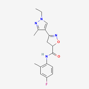 3-(1-ethyl-3-methyl-1H-pyrazol-4-yl)-N-(4-fluoro-2-methylphenyl)-4,5-dihydro-1,2-oxazole-5-carboxamide