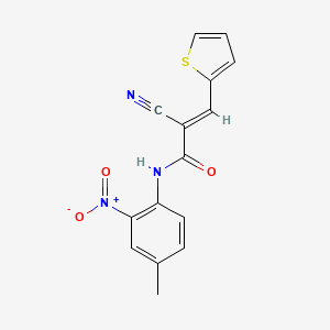 (2E)-2-cyano-N-(4-methyl-2-nitrophenyl)-3-(thiophen-2-yl)prop-2-enamide