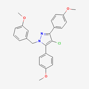 4-chloro-1-(3-methoxybenzyl)-3,5-bis(4-methoxyphenyl)-1H-pyrazole