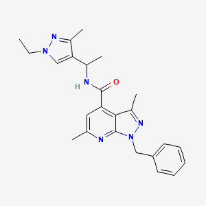 1-benzyl-N-[1-(1-ethyl-3-methyl-1H-pyrazol-4-yl)ethyl]-3,6-dimethyl-1H-pyrazolo[3,4-b]pyridine-4-carboxamide