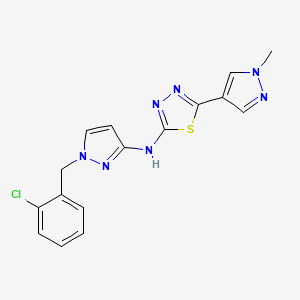 N-[1-(2-chlorobenzyl)-1H-pyrazol-3-yl]-5-(1-methyl-1H-pyrazol-4-yl)-1,3,4-thiadiazol-2-amine