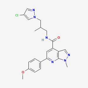 N-[3-(4-chloro-1H-pyrazol-1-yl)-2-methylpropyl]-6-(4-methoxyphenyl)-1-methyl-1H-pyrazolo[3,4-b]pyridine-4-carboxamide