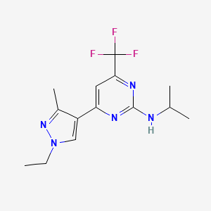 4-(1-ethyl-3-methyl-1H-pyrazol-4-yl)-N-(propan-2-yl)-6-(trifluoromethyl)pyrimidin-2-amine