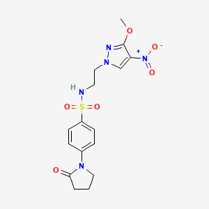 N-[2-(3-methoxy-4-nitro-1H-pyrazol-1-yl)ethyl]-4-(2-oxopyrrolidin-1-yl)benzenesulfonamide