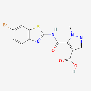 molecular formula C13H9BrN4O3S B10922849 5-[(6-bromo-1,3-benzothiazol-2-yl)carbamoyl]-1-methyl-1H-pyrazole-4-carboxylic acid 