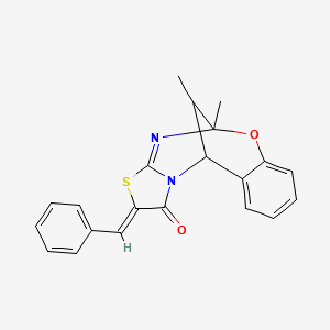 (2Z)-2-benzylidene-5,13-dimethyl-5H,11H-5,11-methano[1,3]thiazolo[2,3-d][1,3,5]benzoxadiazocin-1(2H)-one