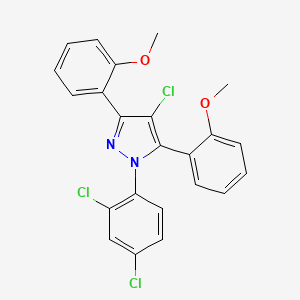 4-chloro-1-(2,4-dichlorophenyl)-3,5-bis(2-methoxyphenyl)-1H-pyrazole