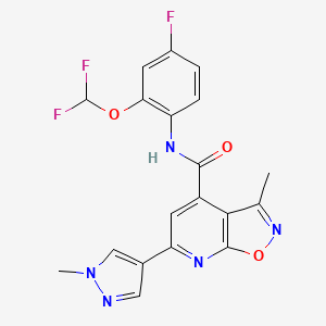 N-[2-(difluoromethoxy)-4-fluorophenyl]-3-methyl-6-(1-methyl-1H-pyrazol-4-yl)[1,2]oxazolo[5,4-b]pyridine-4-carboxamide