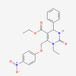 Ethyl 1-ethyl-6-[(4-nitrophenoxy)methyl]-2-oxo-4-phenyl-1,2,3,4-tetrahydropyrimidine-5-carboxylate