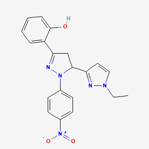 2-[5-(1-Ethyl-1H-pyrazol-3-YL)-1-(4-nitrophenyl)-4,5-dihydro-1H-pyrazol-3-YL]phenol