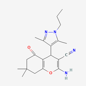 2-Amino-4-(3,5-dimethyl-1-propyl-1H-pyrazol-4-yl)-7,7-dimethyl-5-oxo-5,6,7,8-tetrahydro-4H-chromene-3-carbonitrile