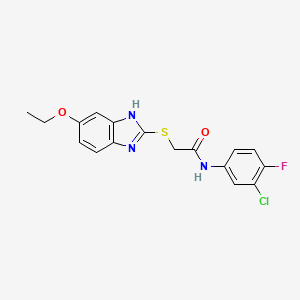 N-(3-chloro-4-fluorophenyl)-2-[(5-ethoxy-1H-benzimidazol-2-yl)sulfanyl]acetamide