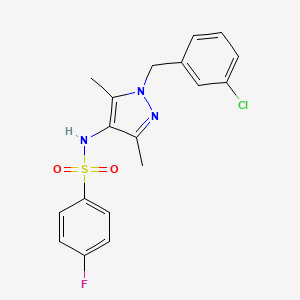 N-[1-(3-chlorobenzyl)-3,5-dimethyl-1H-pyrazol-4-yl]-4-fluorobenzenesulfonamide