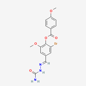 2-bromo-4-[(E)-(2-carbamoylhydrazinylidene)methyl]-6-methoxyphenyl 4-methoxybenzoate