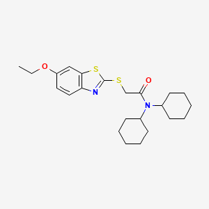 N,N-dicyclohexyl-2-[(6-ethoxy-1,3-benzothiazol-2-yl)sulfanyl]acetamide