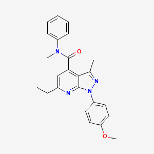 molecular formula C24H24N4O2 B10922947 6-ethyl-1-(4-methoxyphenyl)-N,3-dimethyl-N-phenyl-1H-pyrazolo[3,4-b]pyridine-4-carboxamide 