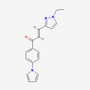 (2E)-3-(1-ethyl-1H-pyrazol-3-yl)-1-[4-(1H-pyrrol-1-yl)phenyl]prop-2-en-1-one