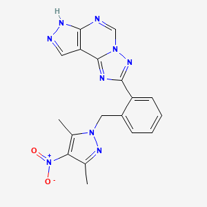 2-{2-[(3,5-dimethyl-4-nitro-1H-pyrazol-1-yl)methyl]phenyl}-7H-pyrazolo[4,3-e][1,2,4]triazolo[1,5-c]pyrimidine