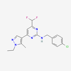 N-(4-chlorobenzyl)-4-(difluoromethyl)-6-(1-ethyl-5-methyl-1H-pyrazol-4-yl)pyrimidin-2-amine